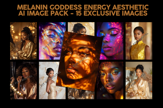 🌿 Melanin Goddess Energy Aesthetic AI Image Packs – 15 Exclusive Images